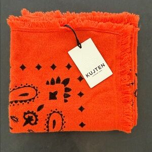 Kujten Bandana Scarf in Orange 100% Cashmere